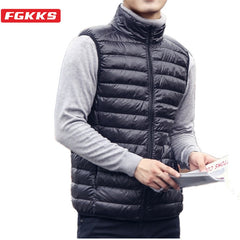 Fashion Brand Men Down Vest Coats Winter Casual Sleeveless