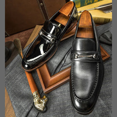 Summer Men Loafers Genuine Leather Formal Dress Shoes