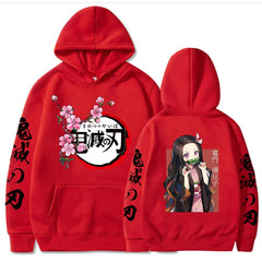 Slayer Kimetsu No Yaiba Hoodie Hip Hop Anime Pullovers Tops Loose Long Sleeves