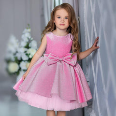 Fancy Girls Golden Sequin Tutu Dress Kids Snowflake Dresses Princess Costume