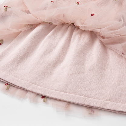 winter baby girl cute bow stars mesh sweater dress children fashion party dress