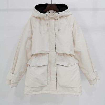 Winter Jacket Women Large Natural Fur White Down Coat