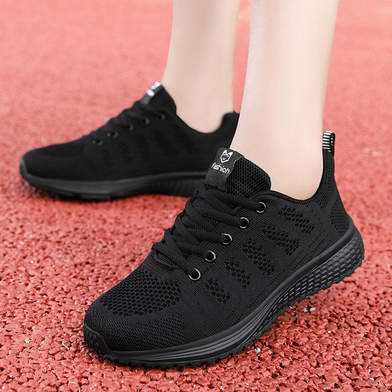 Women Casual Shoes Fashion Breathable Walking Mesh Flat Shoes Woman