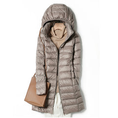 SEDUTMO Winter  Womens Down Jackets Long Ultra Light Thin Casual Coat