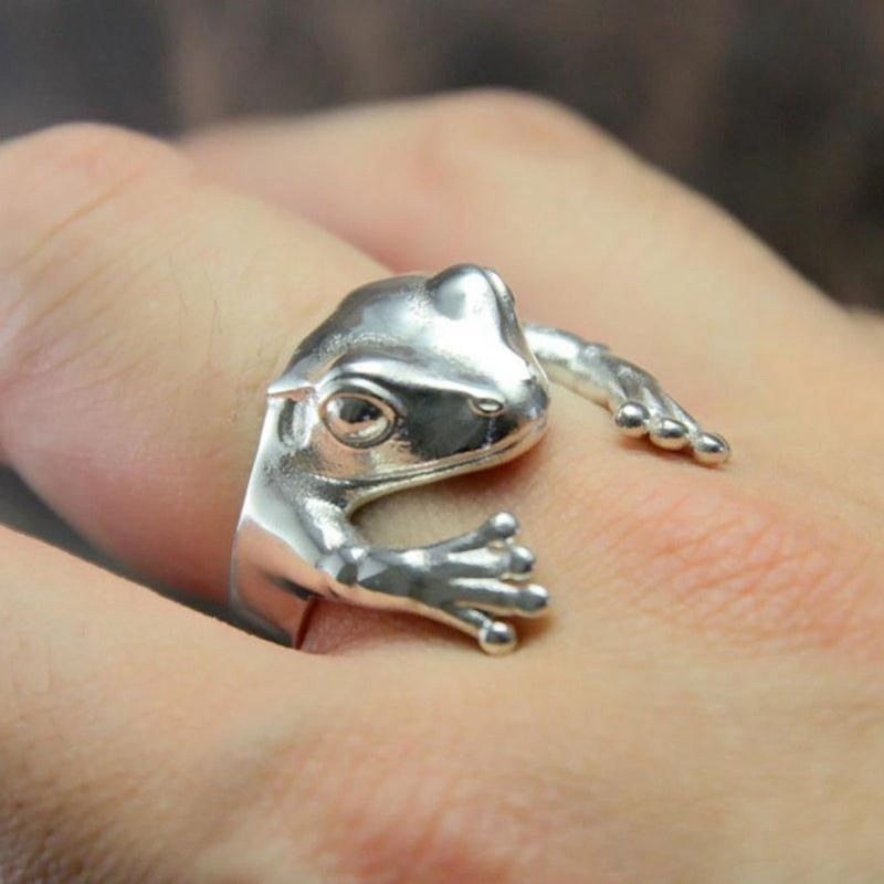 Frog  Toad Rings for Women men Artistic Design Retro Opening