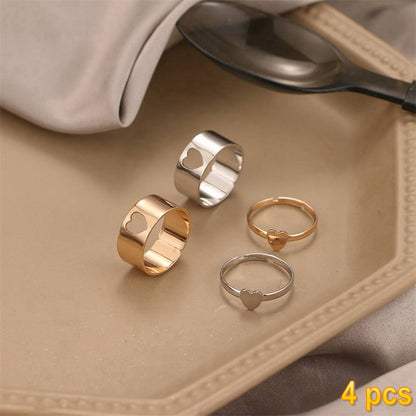 Trendy Gold Butterfly Rings For Women Men Lover Couple Rings Set
