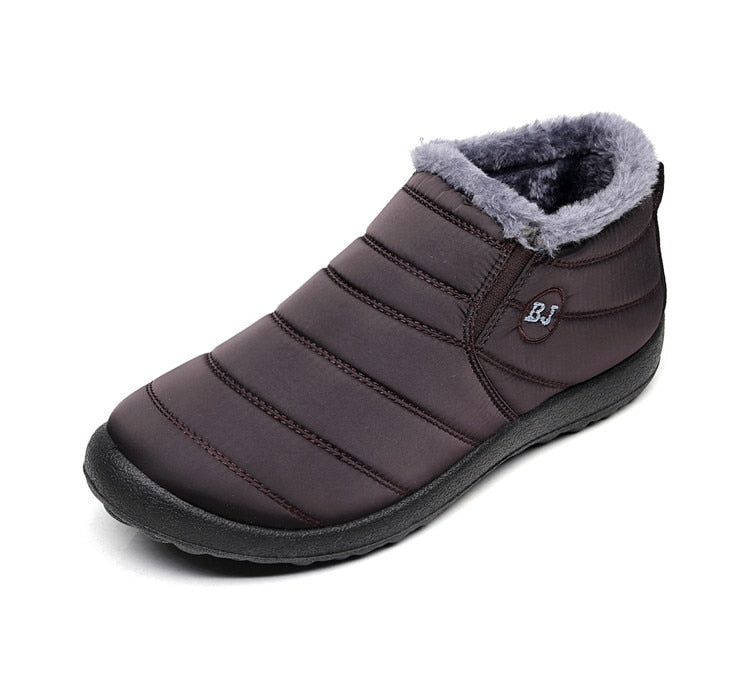 Men Snow Boots Ankle Boots Winter Boots Unisex Couples Solid Color
