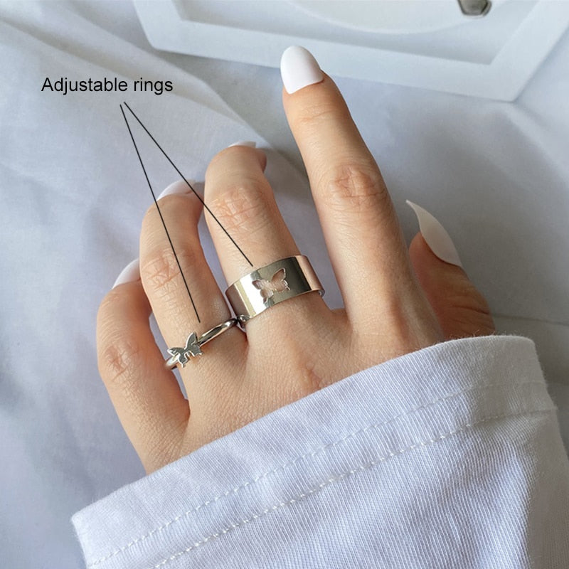 Women Twist Pearl Pearl Rings Set Fashion Geometric Hollow Crystal Ring