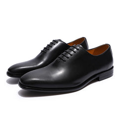Men Real Leather Wholecut Oxford Shoes Classic Dress Shoes Brown Black Hand-Painted Office Formal Business Man Shoes