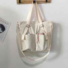 Oxford Large Capacity Canvas Girl Shoulder Hand Bucket Bag Basket Female