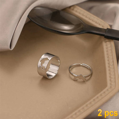 Trendy Gold Butterfly Rings For Women Men Lover Couple Rings Set