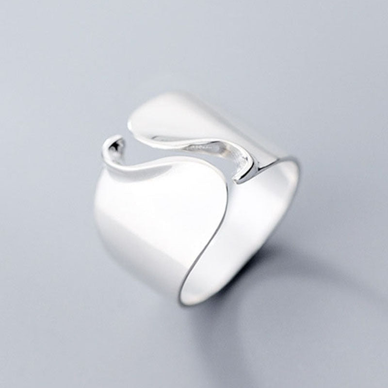 Simple Fashion Silver Color Feather Dolphin Adjustable Ring Exquisite Jewelry