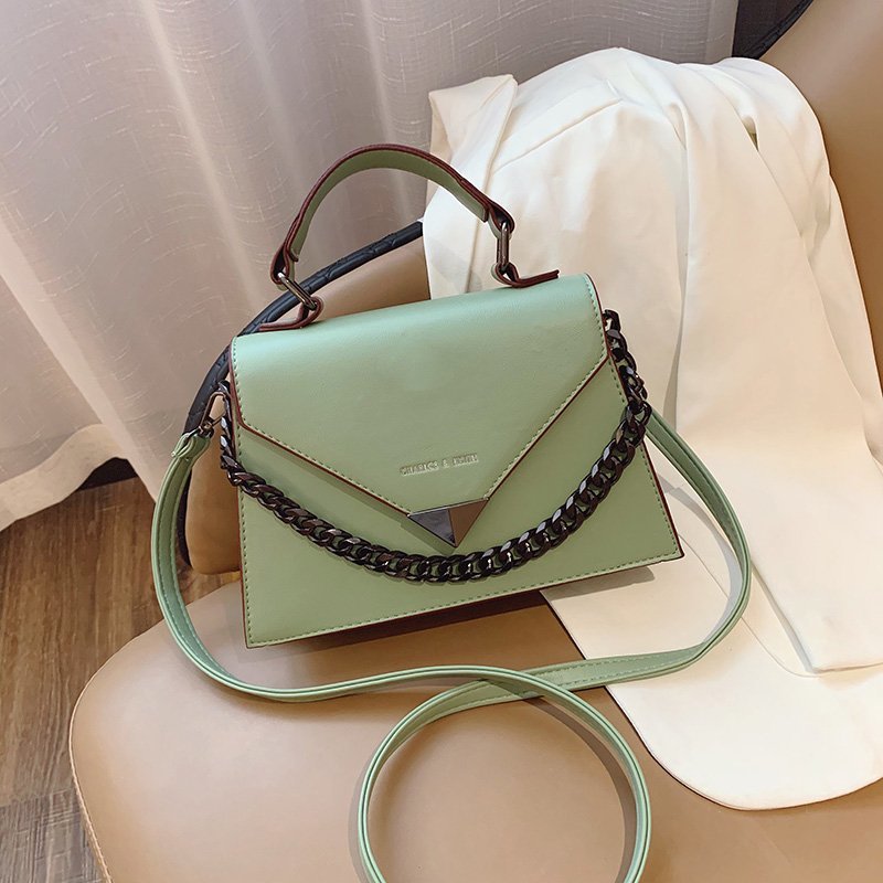 Solid Leather Crossbody Bags For Women Chain Luxury Design