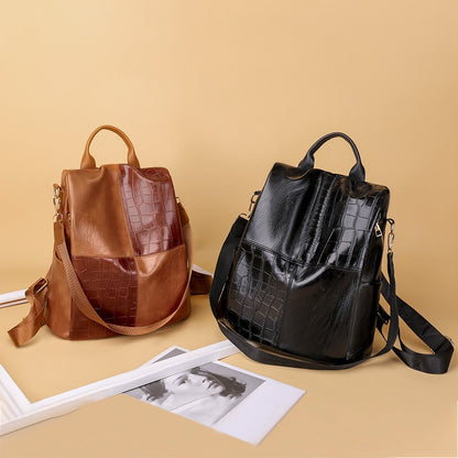 Female Backpacks PU leather Women Rucksack Large Capacity School College Bags