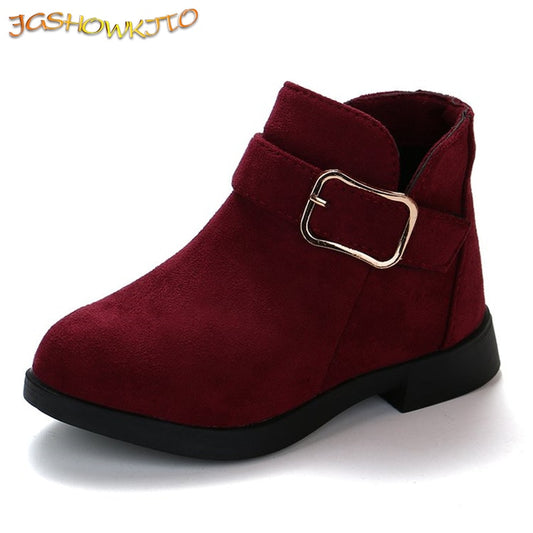 Winter Girls Winter Boots Classic Buckle Kids Ankle Boots Children Martin Boots