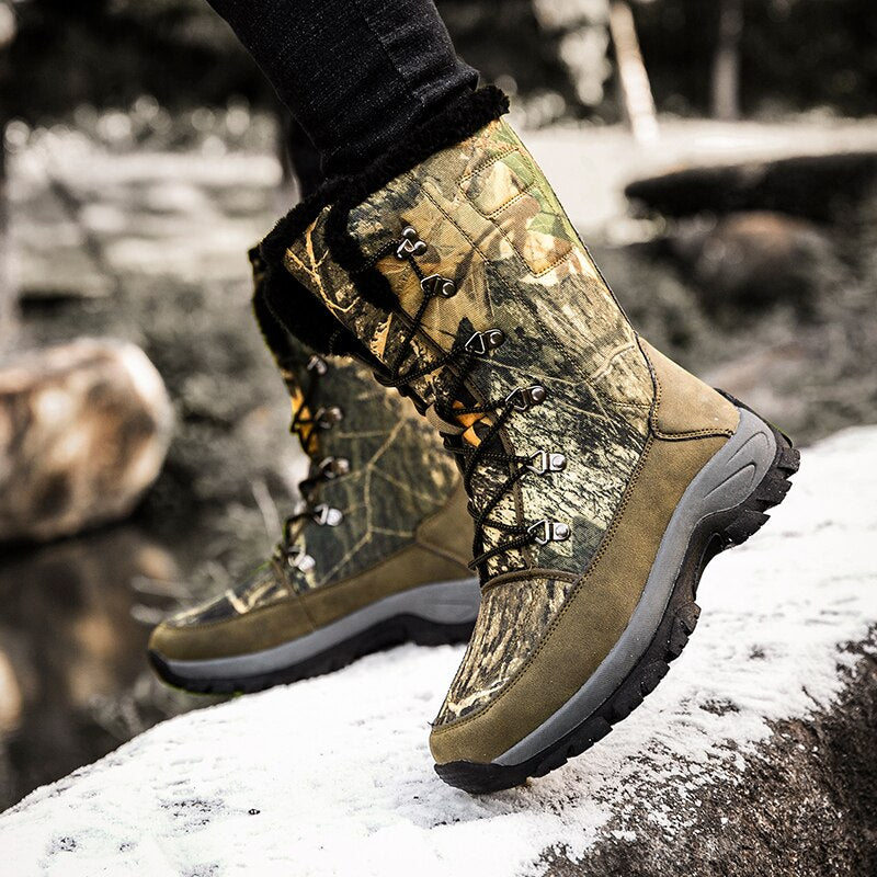 Men Boots Winter Shoes Men Snow Boots Waterproof Non-slip Thick Fur