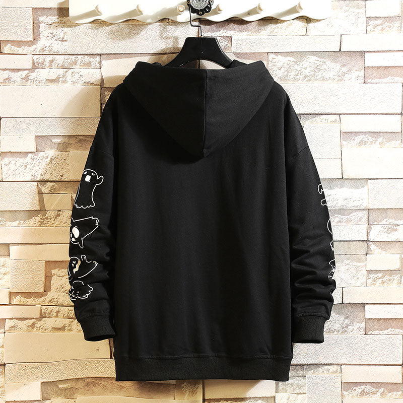 Fashion Black White Sweatshirt Men Hip Hop Long Sleeve Pullover Hoodies