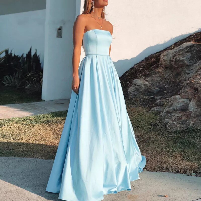 Homecoming Dresses: Prom Dresses Strapless Party Evening Gowns