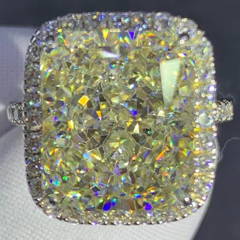Luxurious Real 925 Sterling Silver 3EX Radiant Cut 8CT VVS D Color