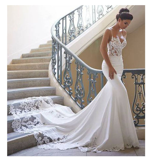 White Bridesmaid Dresses: Mermaid Wedding Dress Sleeves Vintage Lace Sweetheart