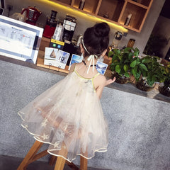 Girls dresses suspender embroidery dress soft yarn dress summer