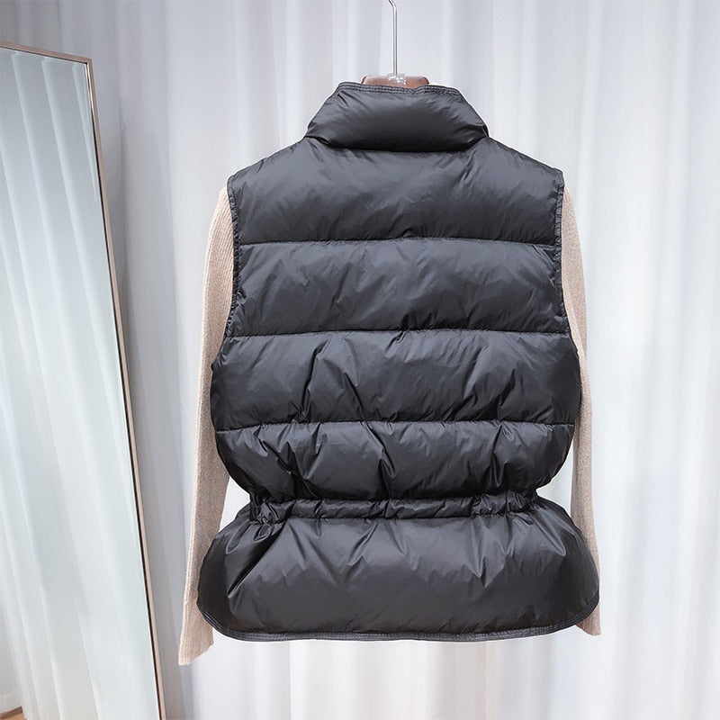 Ultra Light Down Vest Women Short Vest Windproof Lightweight Warm