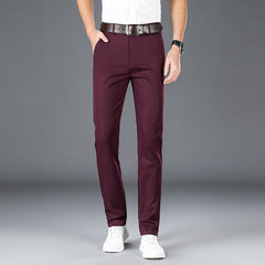 Men's Spring Summer Fashion Business Casual Long Pants Suit Pants Male