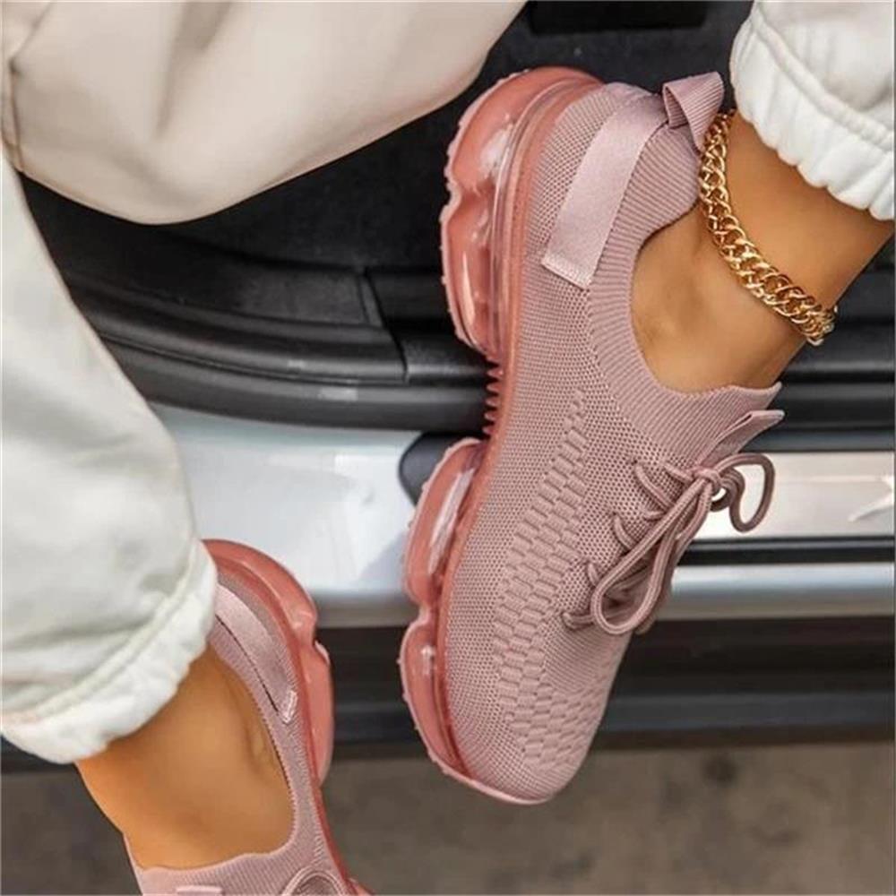 Women Sneakers Trends Autumn Stretch Fabric Ladies Breathable Cas