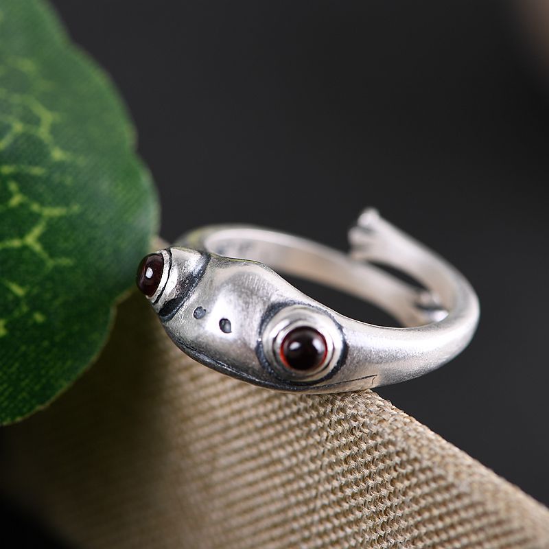 Frog  Toad Rings for Women men Artistic Design Retro Opening
