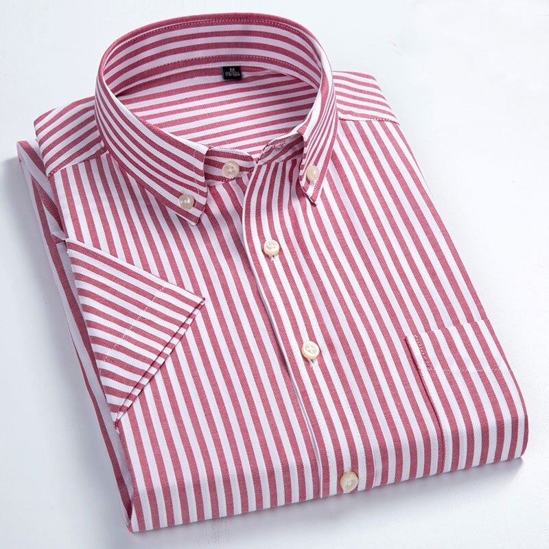 Men Casual Striped Shirt Men Summer Style Social Plaid