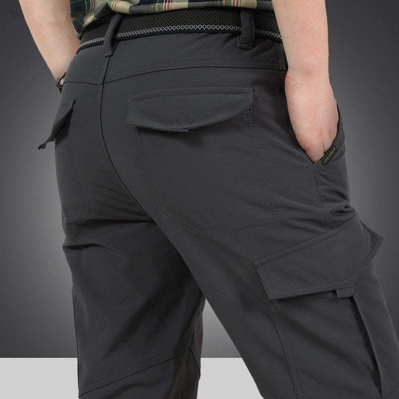 Winter Thick Fleece Warm Stretch Causal Pants Men Military SoftShell Waterproof
