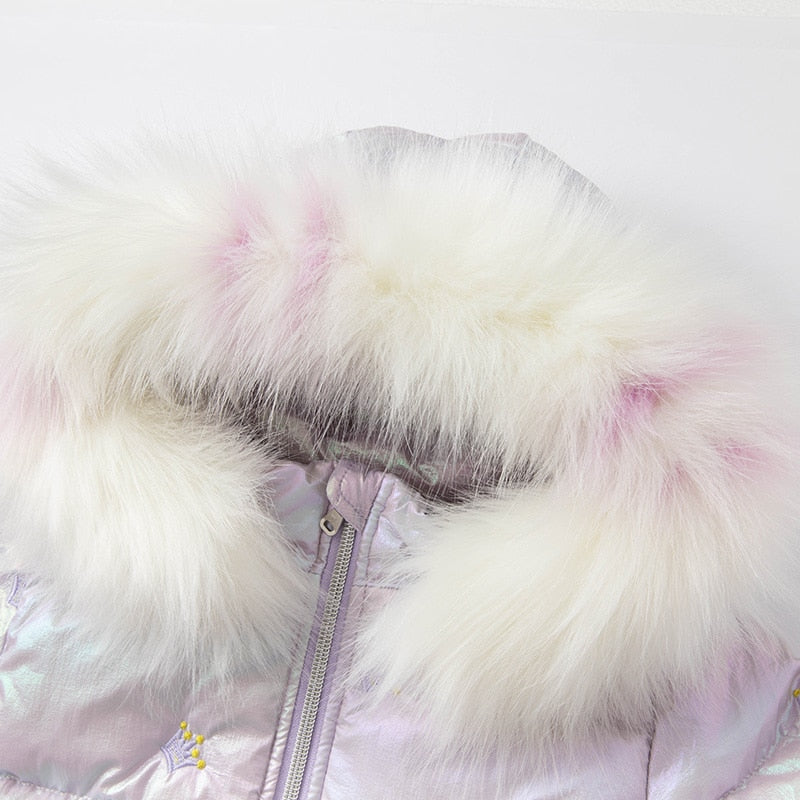 winter baby girls fashion  color hooded down coat