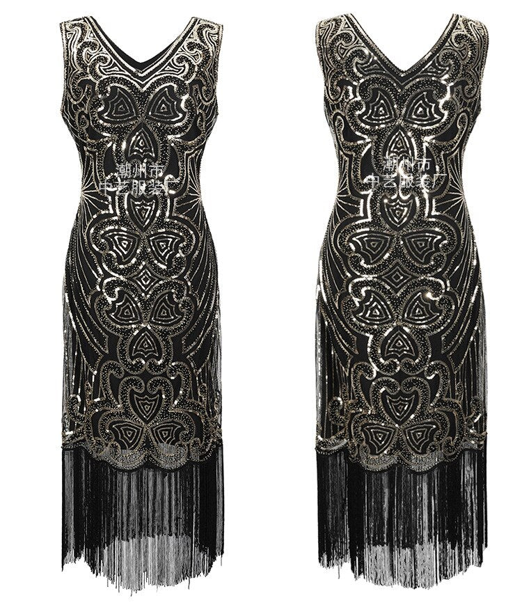 Homecoming Dresses: Women Prom Gowns Tea Length Sleeveless Robes Sequins V Neck