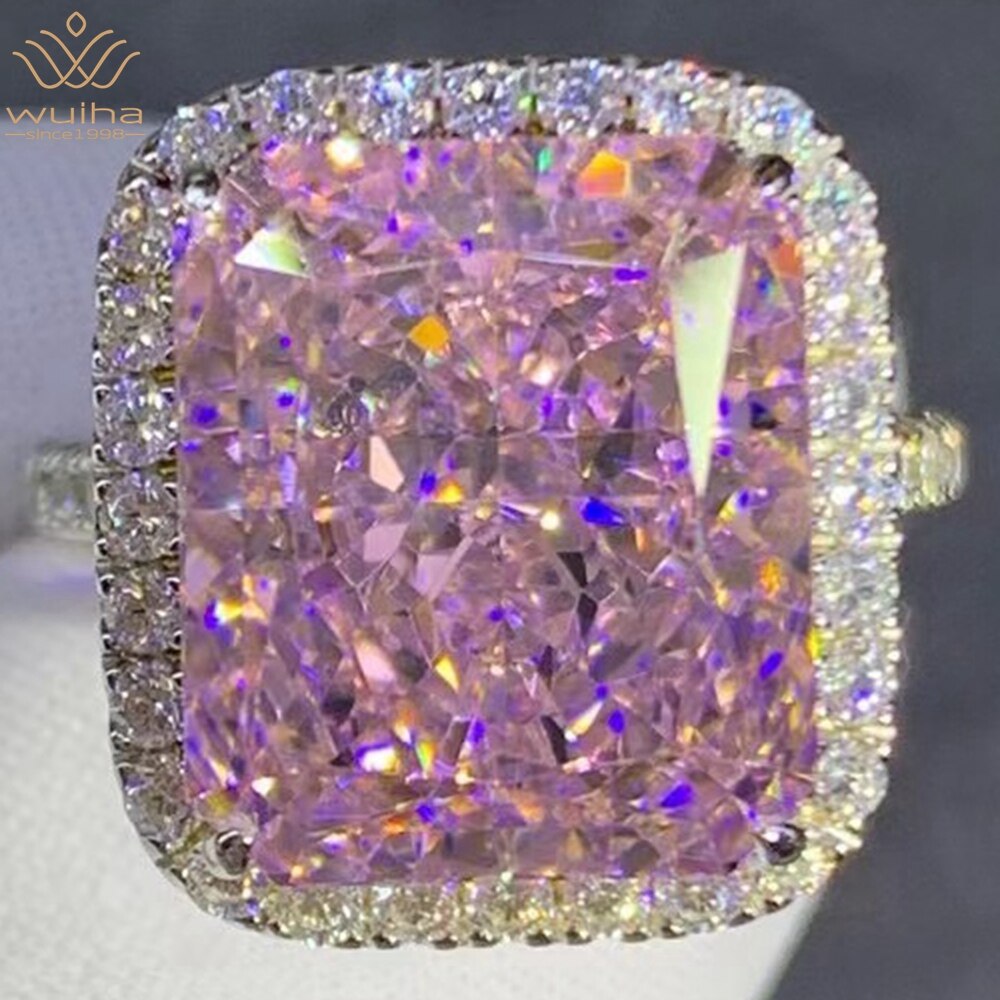 Luxurious Real 925 Sterling Silver 3EX Radiant Cut 8CT VVS D Color