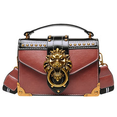 Female Fashion Handbags Luxury Girls Crossbody Bags Tote Woman Metal Lion