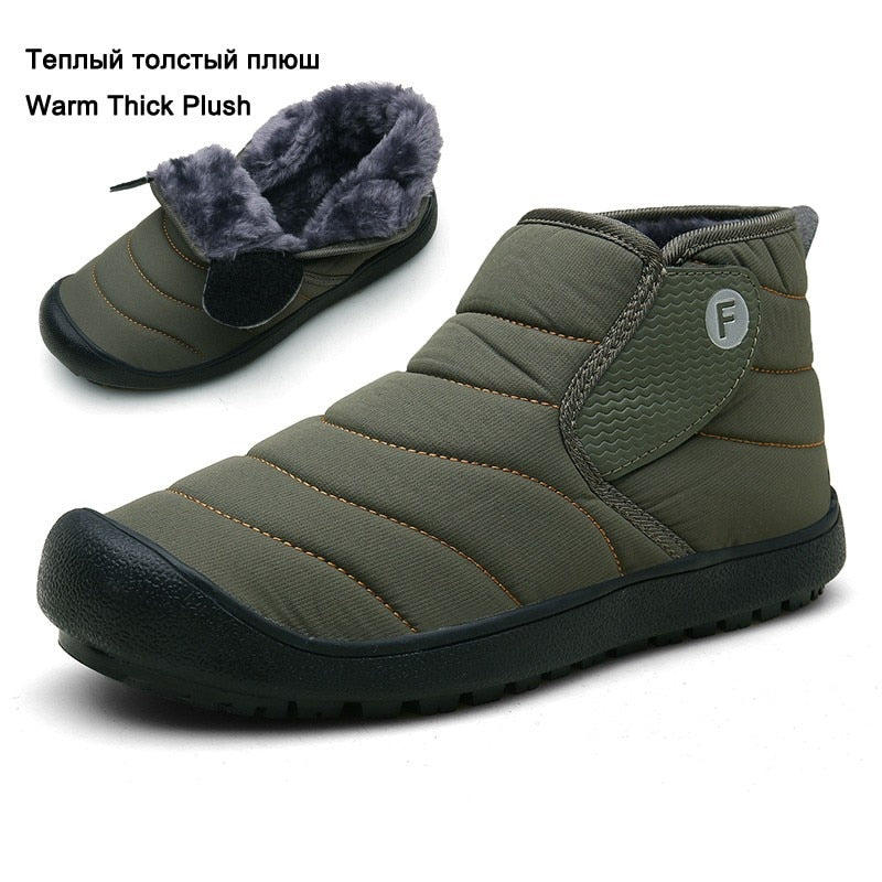 Winter Men Snow Boots Long Plush Outdoor Men Sneakers Warm