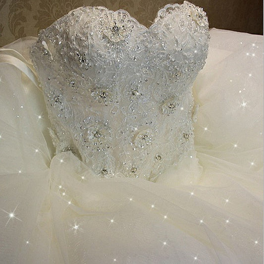 White Bridesmaid Dresses: Strapless Lace Up Wedding Dresses Ball Gowns Plus Size