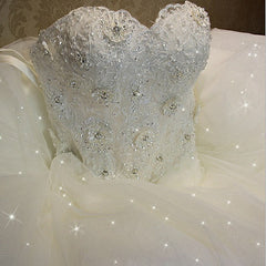 Strapless Lace Up Wedding Dresses Ball Gowns Plus Size