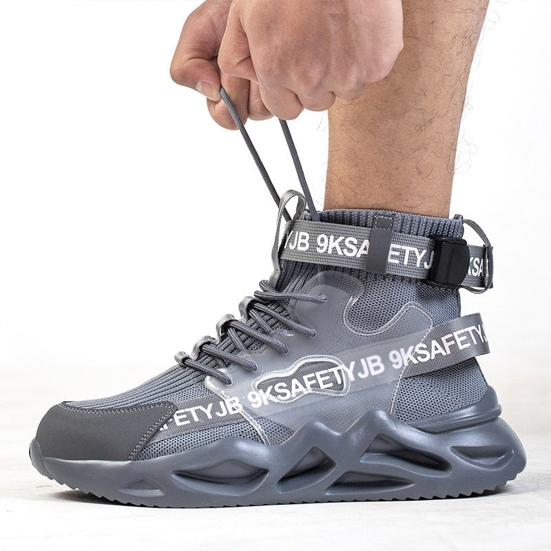 Men Safety Shoes Steel Toe Man Security Boots Anti-smashing Work Men Casual