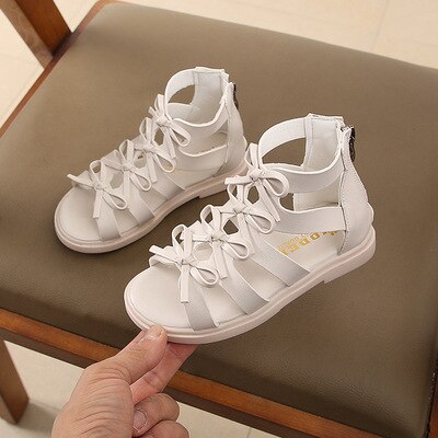 Summer Children's Sandals for girl Genuine Leather High-help Hollow Out