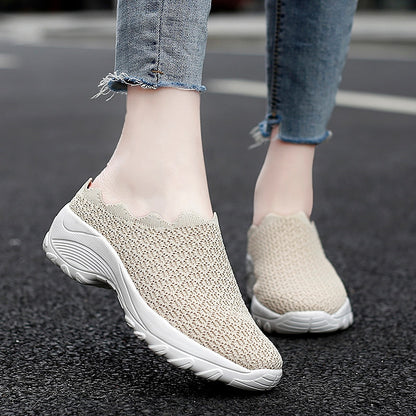 Women Casual Shoes Fashion Breathable Walk Mesh Flat Shoes Lady Sneakers