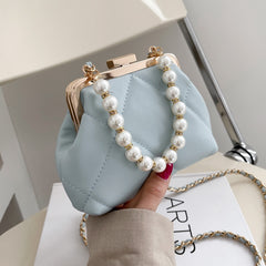 Women Party Clutch Wedding Crossbody Bag Totes Stylish Pearl Clip Bag