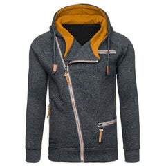 Hoodie Men Autumn Casual Solid Long Sleeve Mens Hoodies