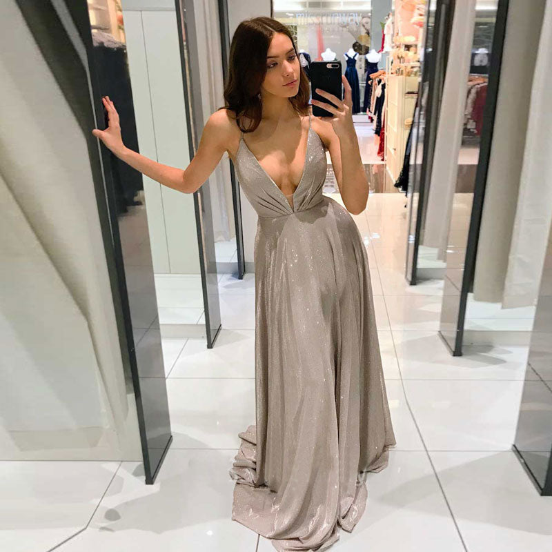 Homecoming Dresses: Prom Dress Deep V-neck Formal Evening Gowns Party