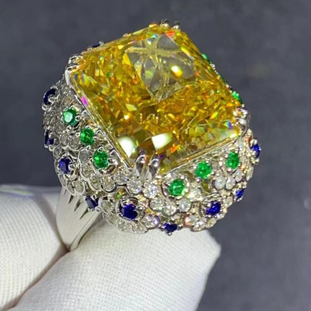 Luxury Solid 925 Sterling Silver 3EX Radiant Cut 15CT VVS D Color Created