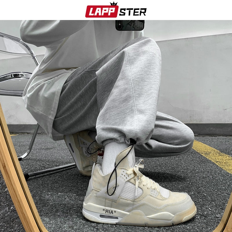 Men Japanese Streetwear Solid Baggy Joggers Pants Man