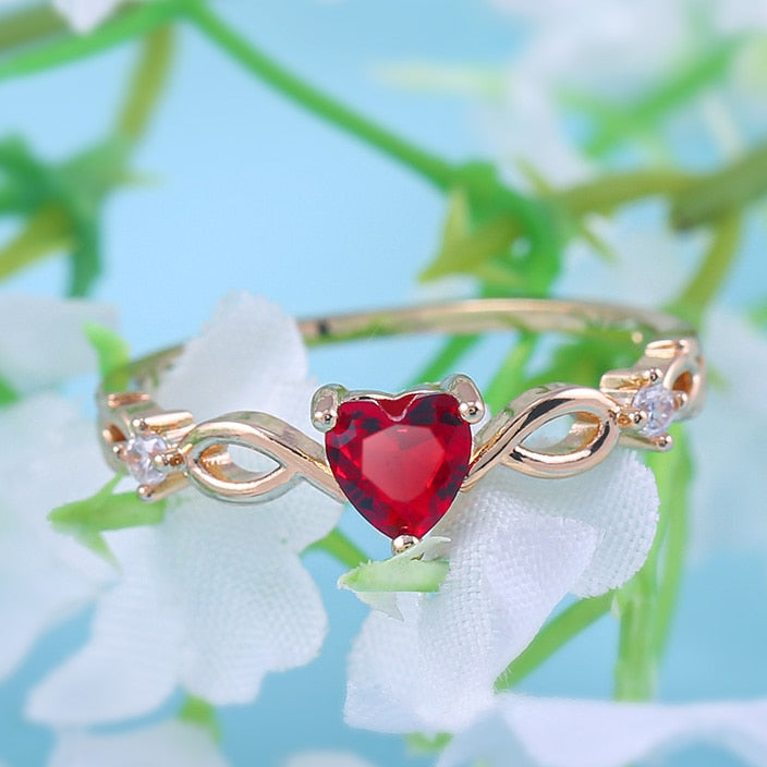 Simple Heart Ring For Women Female Cute Finger Rings Romantic