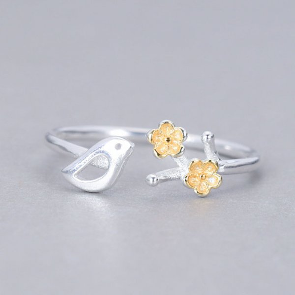 Korean Style Daisy Flower Elegant Opening Rings Women Adjustable Wedding