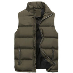 Men's Fashion Down Vest Jackets Casual Printed Vest Sleeveless Outdoor