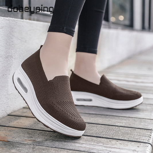 Spring Autumn Women Swing Shoes Mesh Women's Loafers Flat Platforms Female